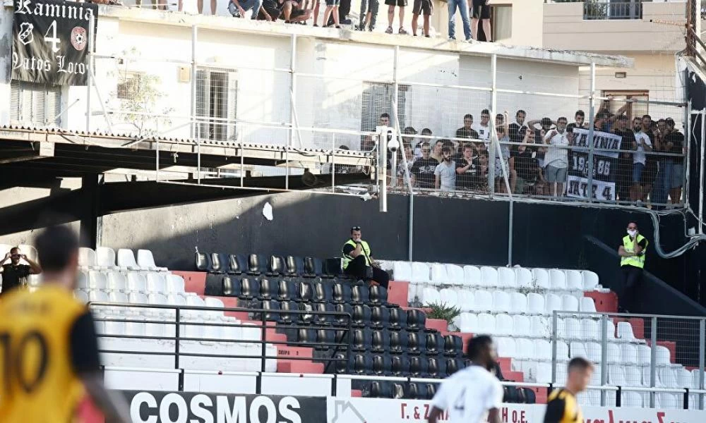 Πανό «ΕΛΛΑΣ ΘΡΗΣΚΕΙΑ ΟΡΘΟΔΟΞΙΑ» στο γήπεδο του ΟΦΗ – Εικόνες